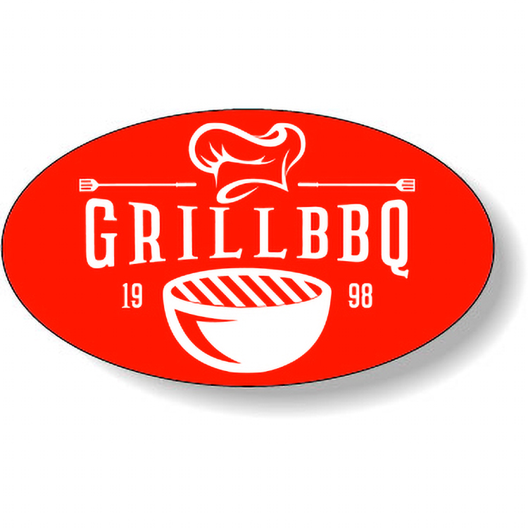 Fluorescent Red Paper Roll Labels Stock Oval (1.125"x2")