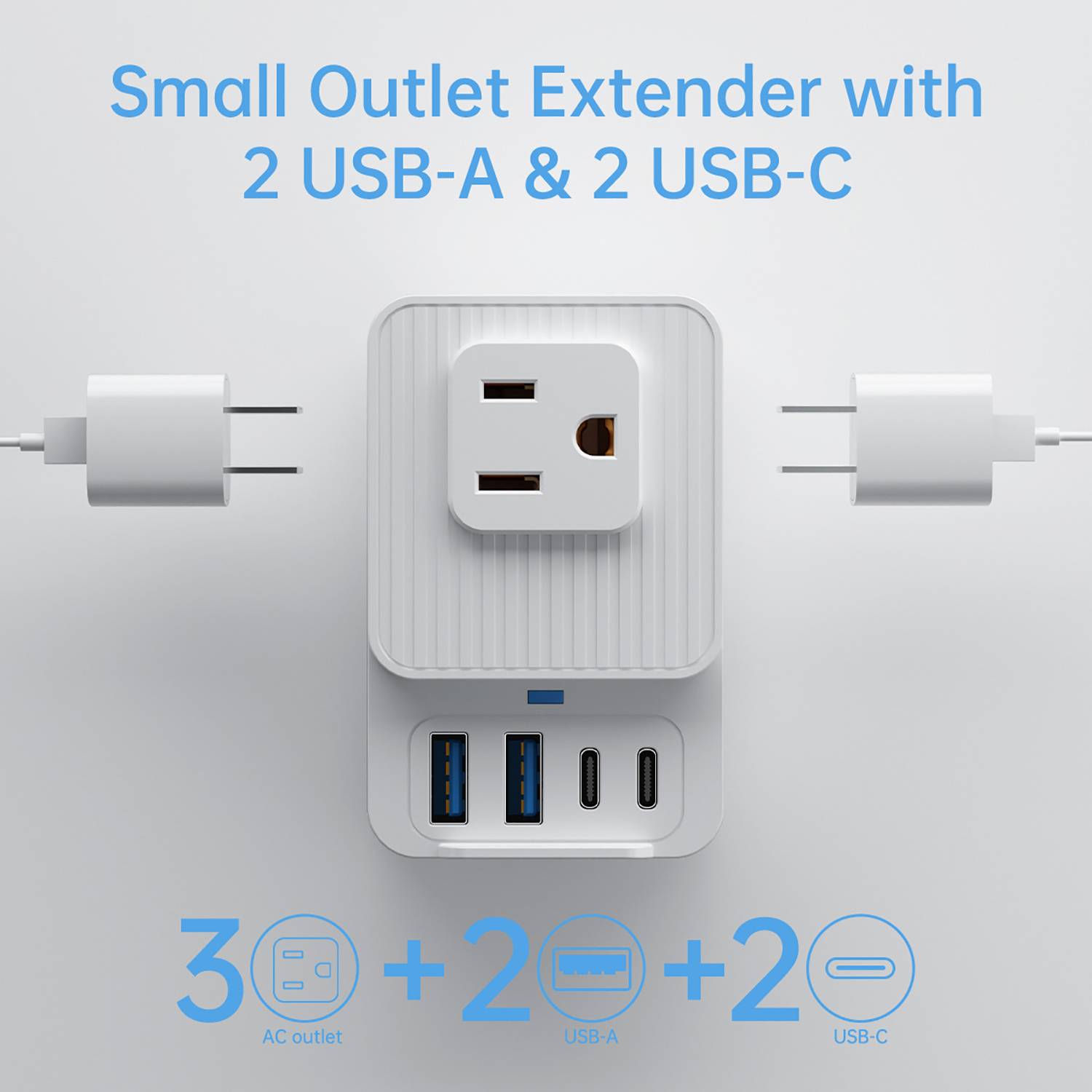 7-in-1 Portable Outlet Extender w/ Multiple Plugs 2