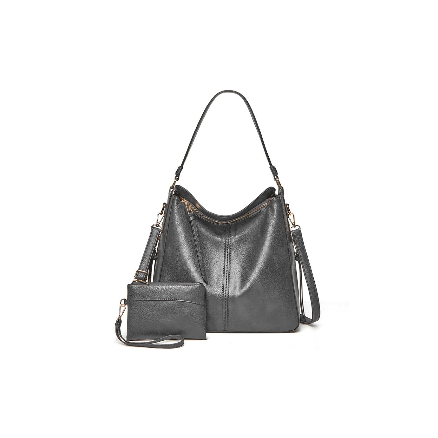 Vegan Leather Hobo Shoulder Bag 1