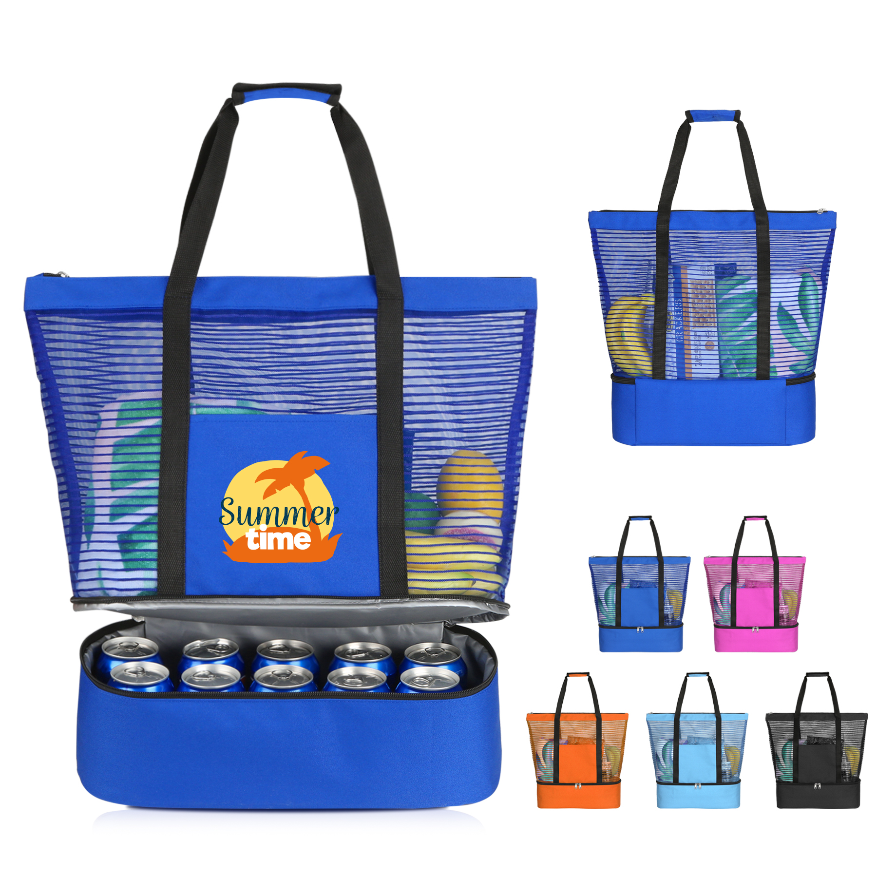 Versatile 10-Can Insulated Mesh Beach Tote Cooler 5