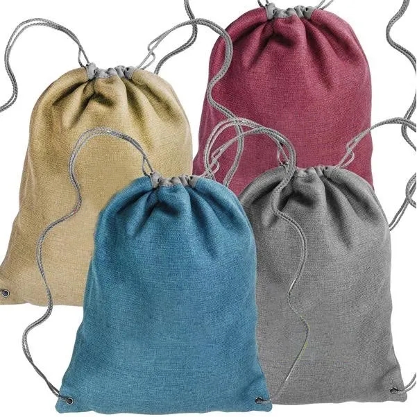 Linen Cromwell Drawstring Backpacks 2