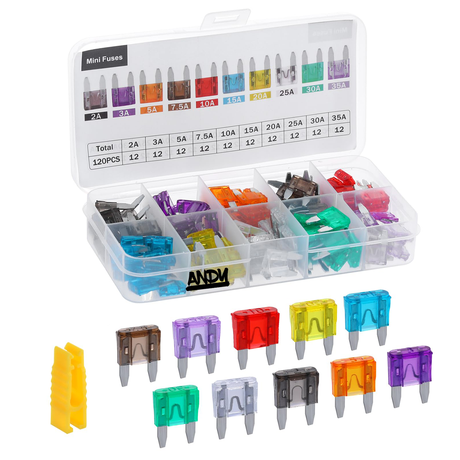 120 Pieces Mini Fuse Kit 8