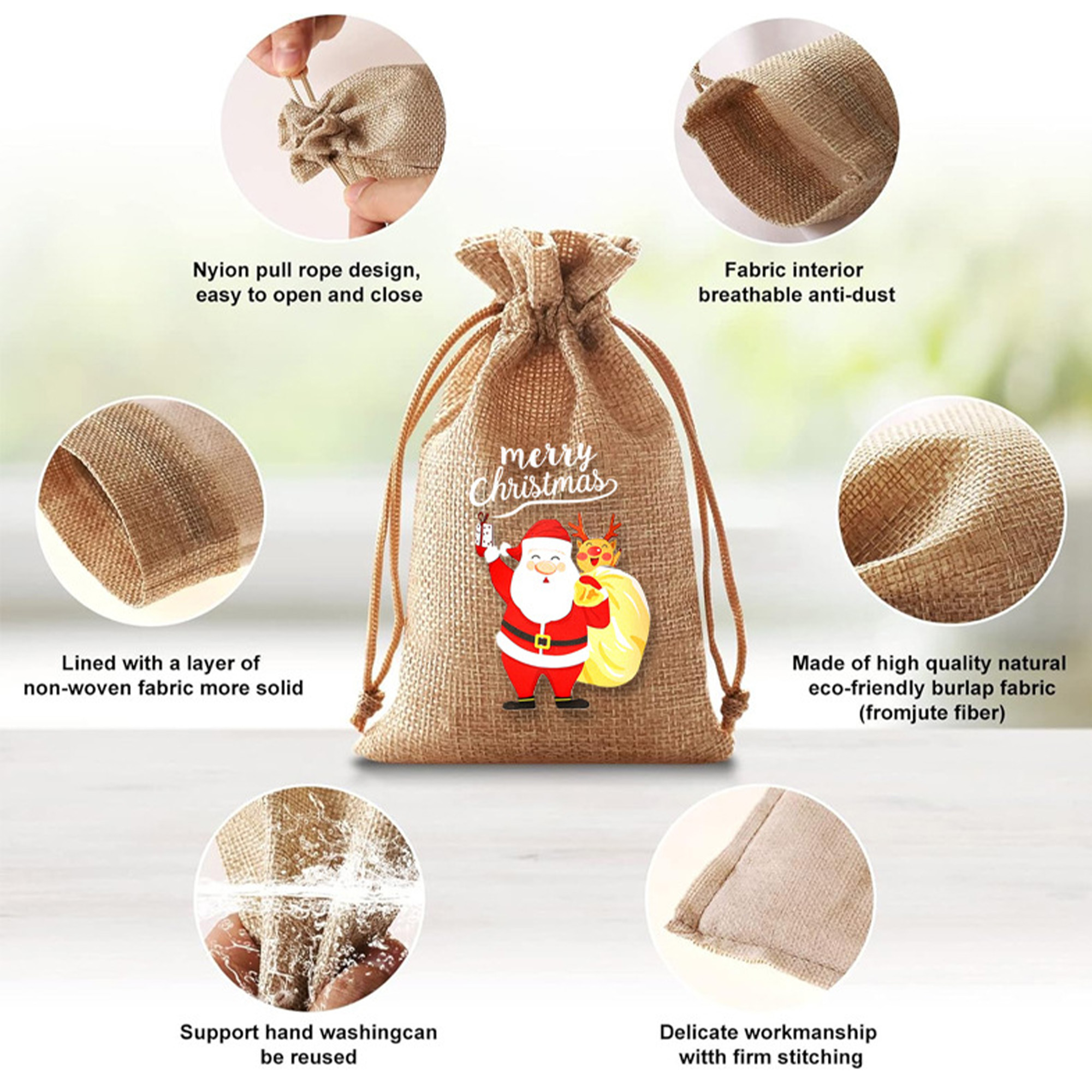 Christmas Candy Gift Bag with Drawstring 2