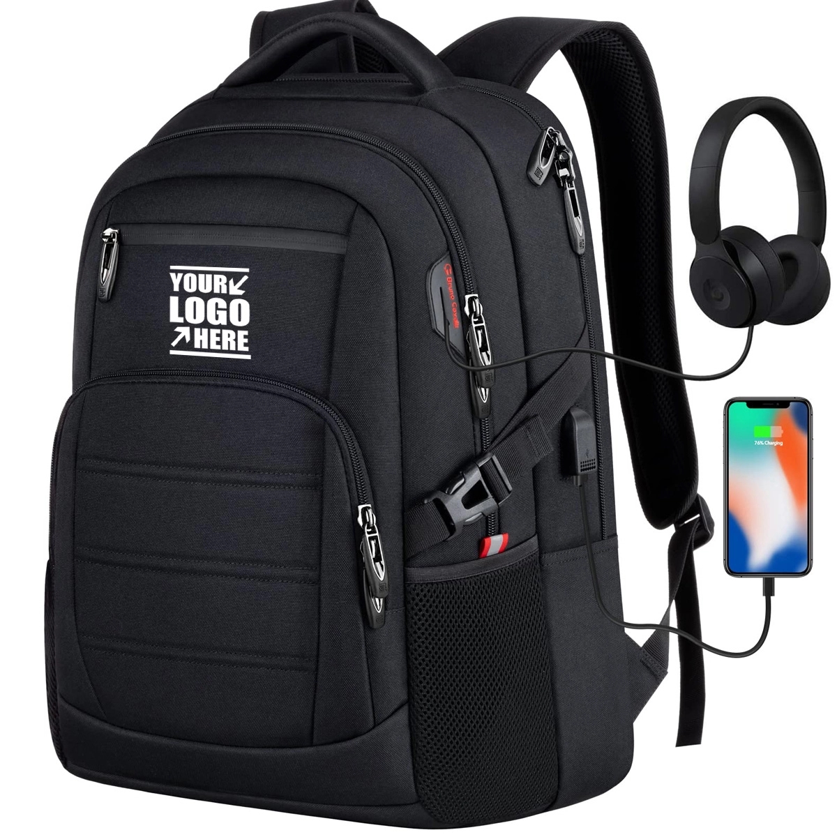 Travel Waterproof Laptop Backpack with USB Charging Port 9
