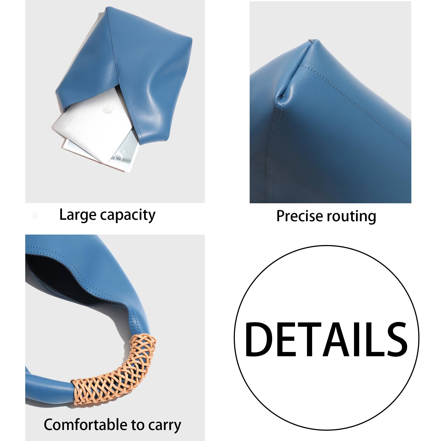 Genuine Leather Stylish hand-to-shoulder tote bag, custom tote bag with logo imprint 5