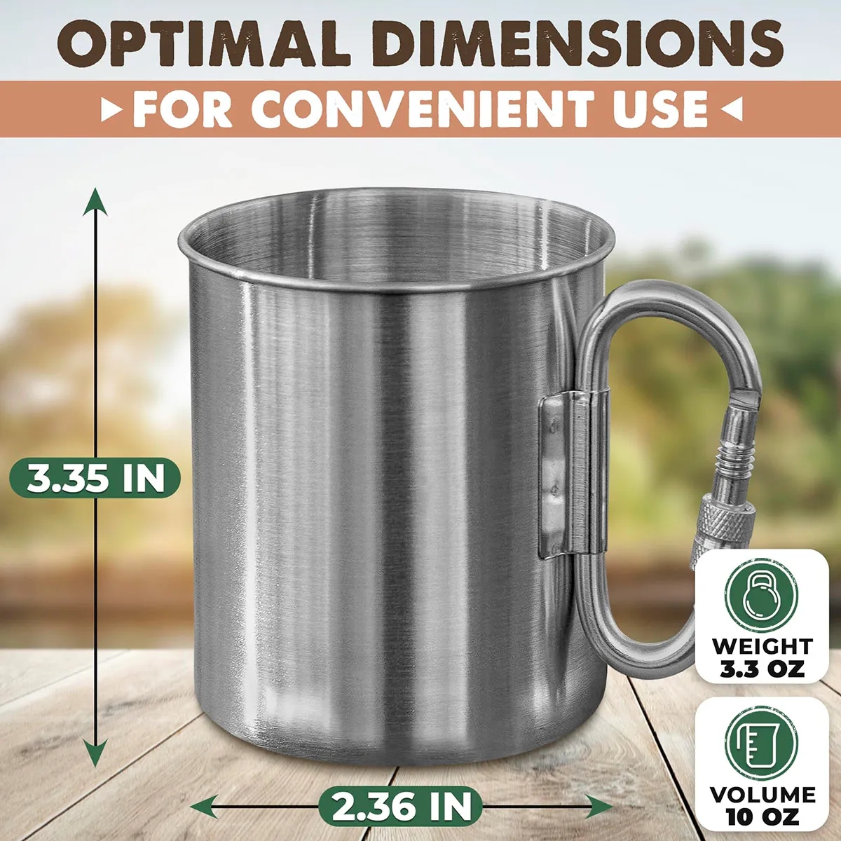 Stainless Steel Mug With Carabiner Hook 4