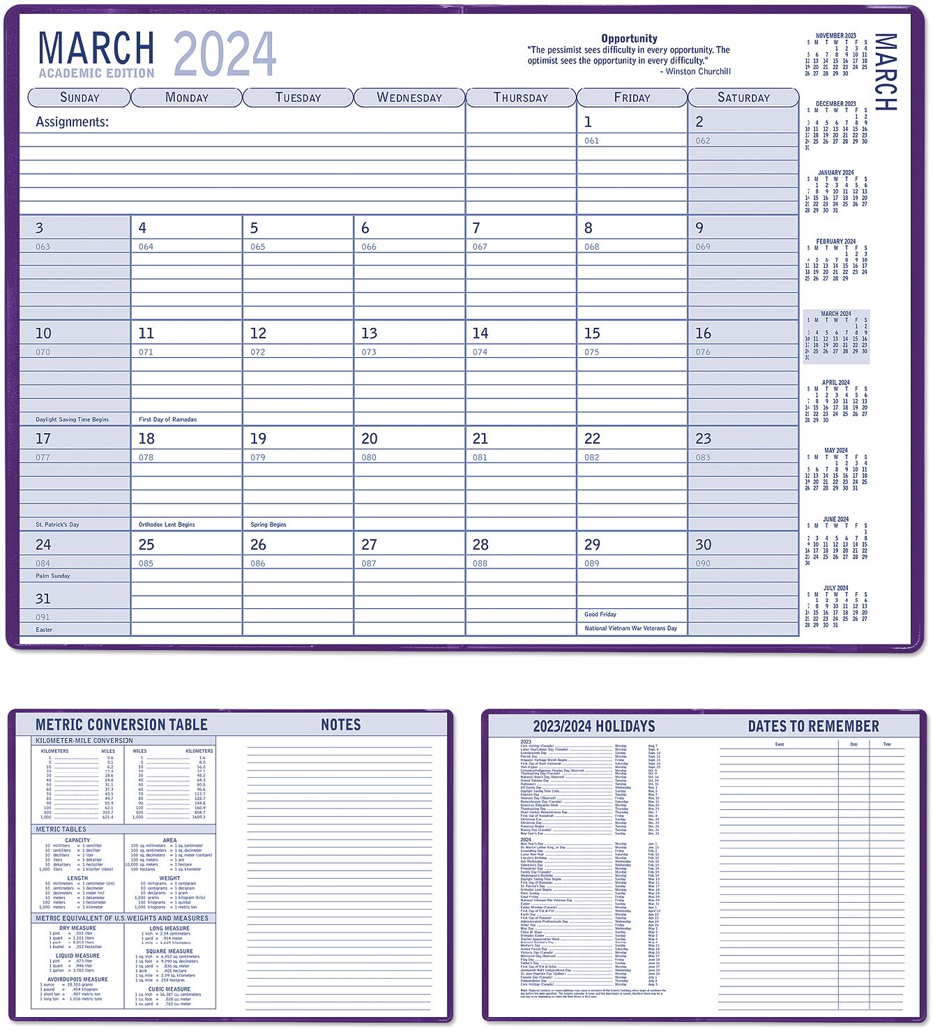 LEXINGTON 7X10 ACADEMIC PLANNER 9