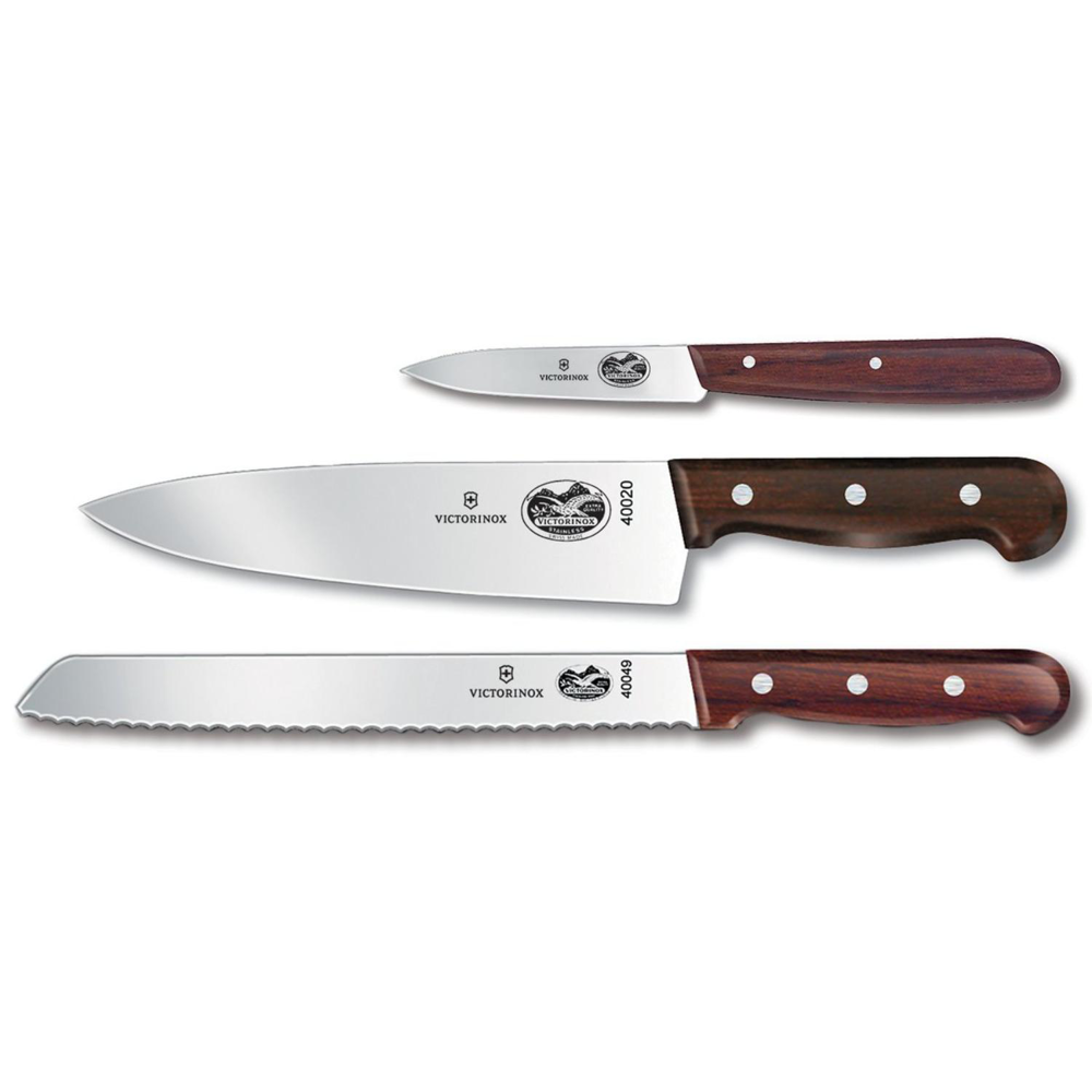 Victorinox® - Swiss Army German Made 3-Piece Wood Knife Set