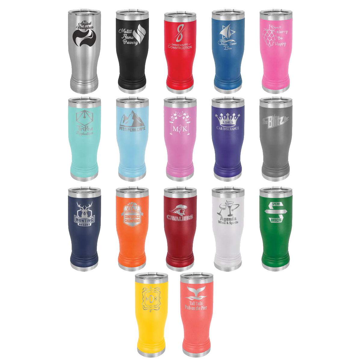 Polar Camel 14oz Stainless Steel Pilsner w/ Clear Lid