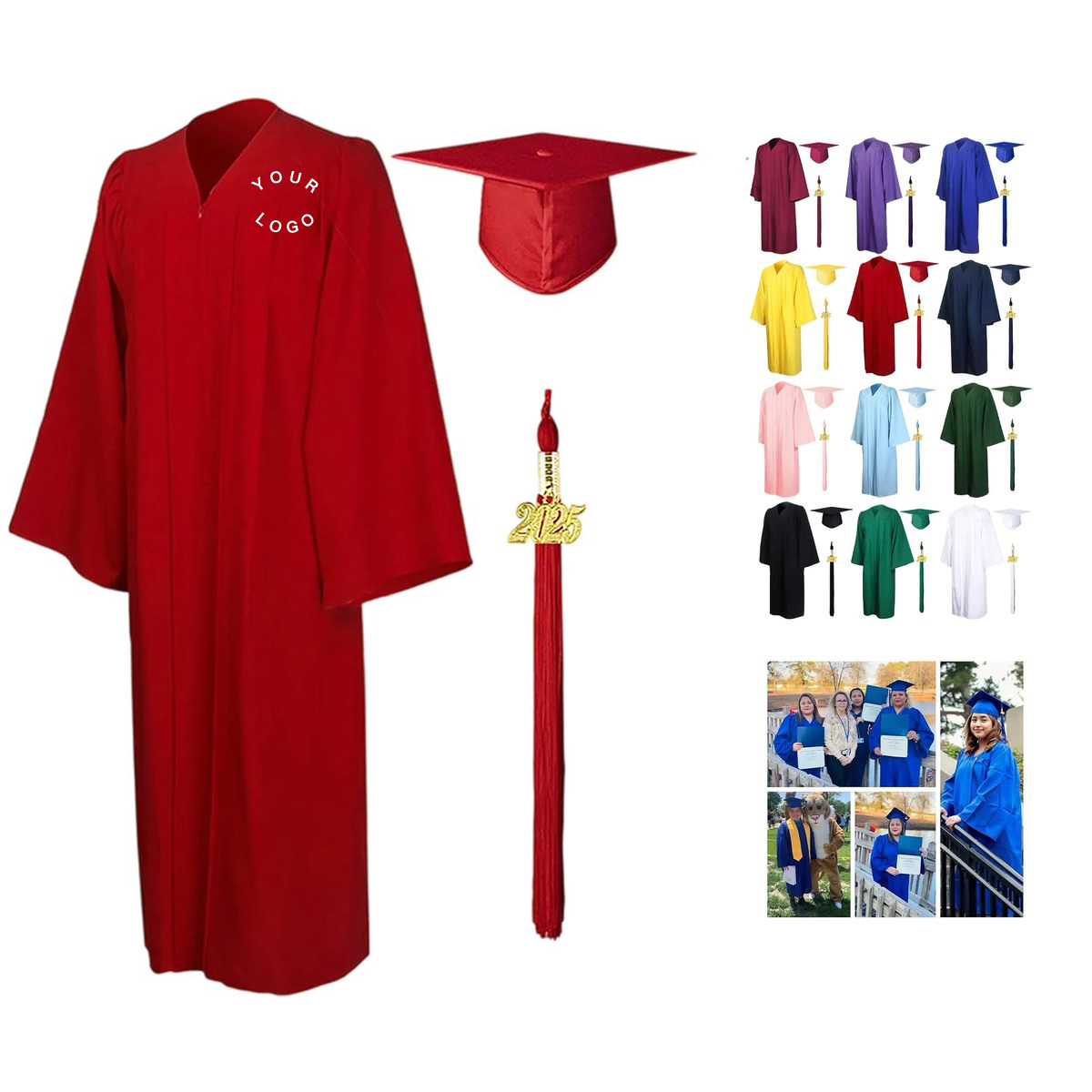 Polyester Graduation Set with Cap Gown and Tassel 11