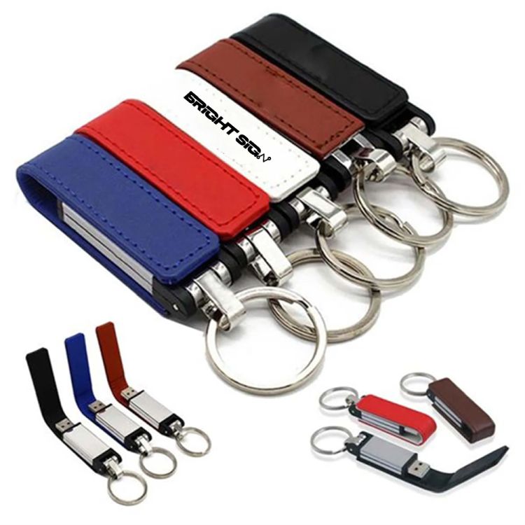 16GB Leather USB Flash Drive Keychain 1
