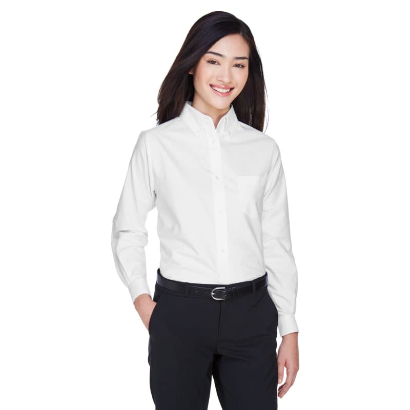 UltraClub Ladies' Classic Wrinkle-Resistant Long-Sleeve Oxford 10