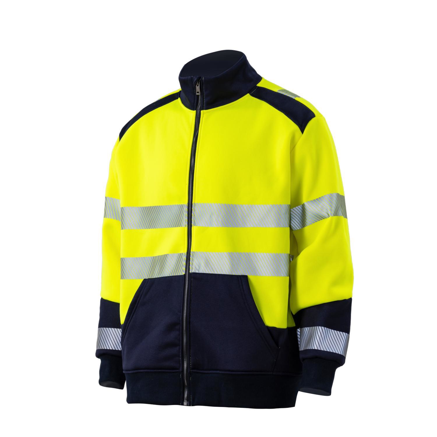 Class 3 Color Block Safety Full Zip Jacket With Segmented Tape And Kangaroo Pocket 2