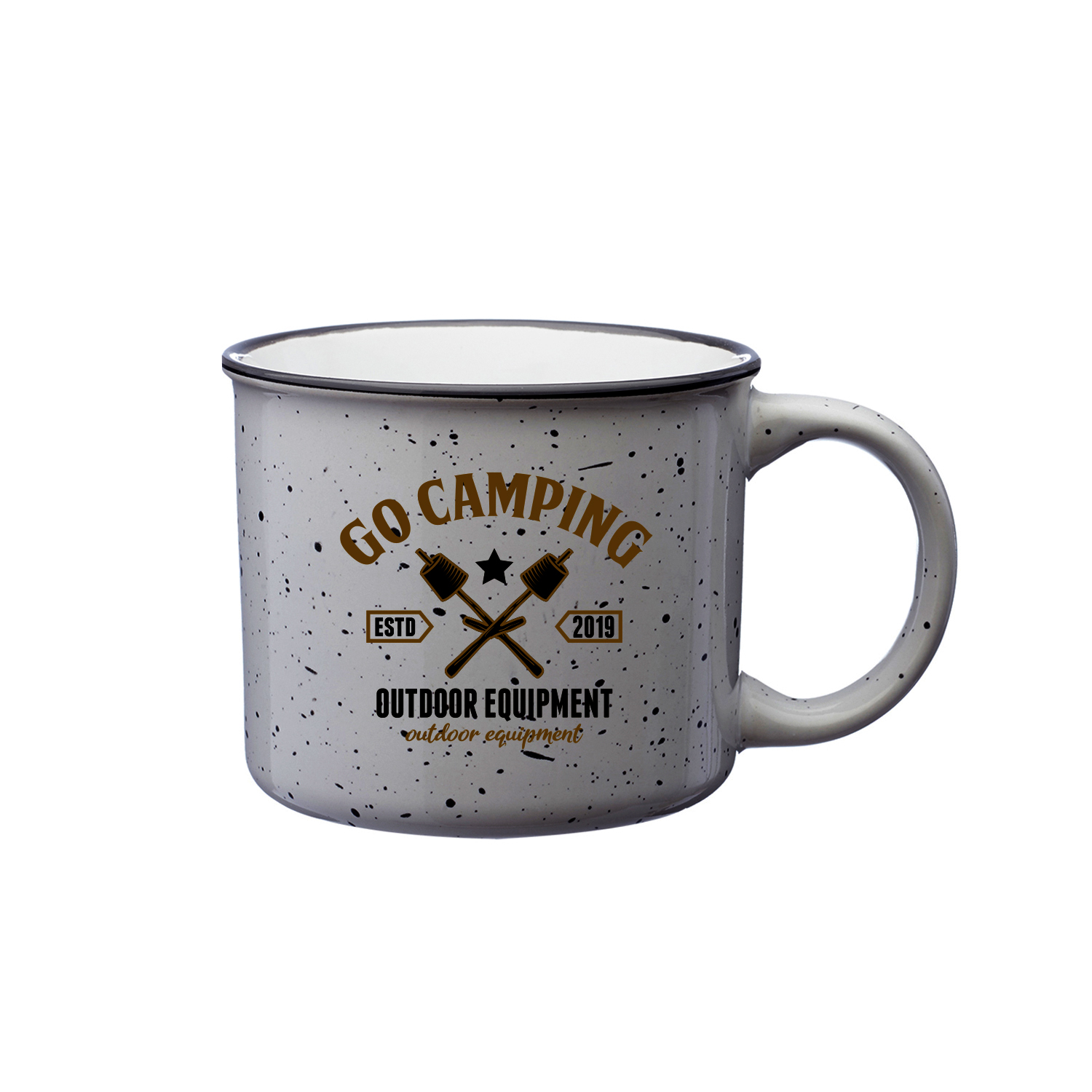 13 oz. Ceramic Campfire Custom Coffee Mug (2 Color Imprint) 14