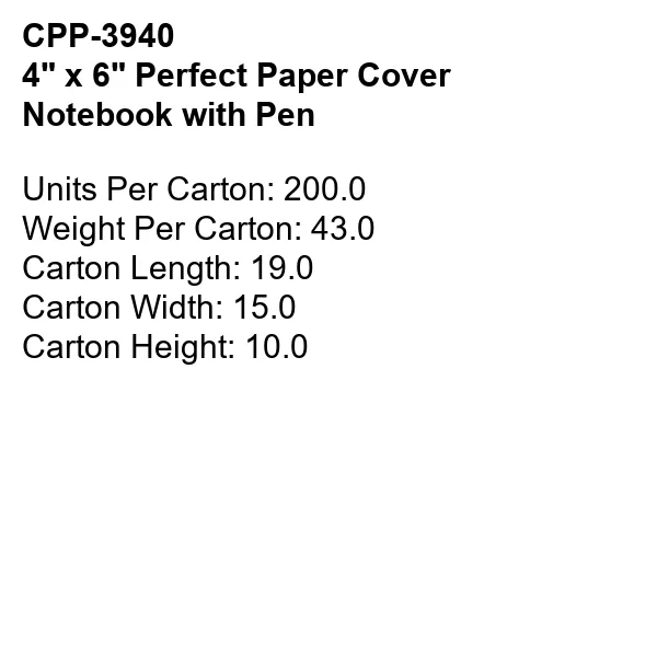 4" x 6" Perfect Paper Cover Notebook with Pen 7