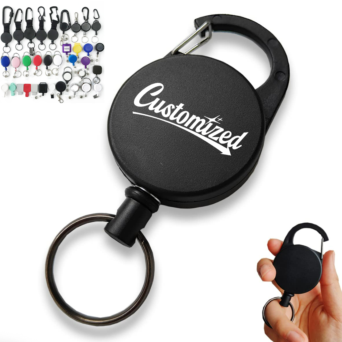 Custom Retractable Badge Reel Keychain Holders 4