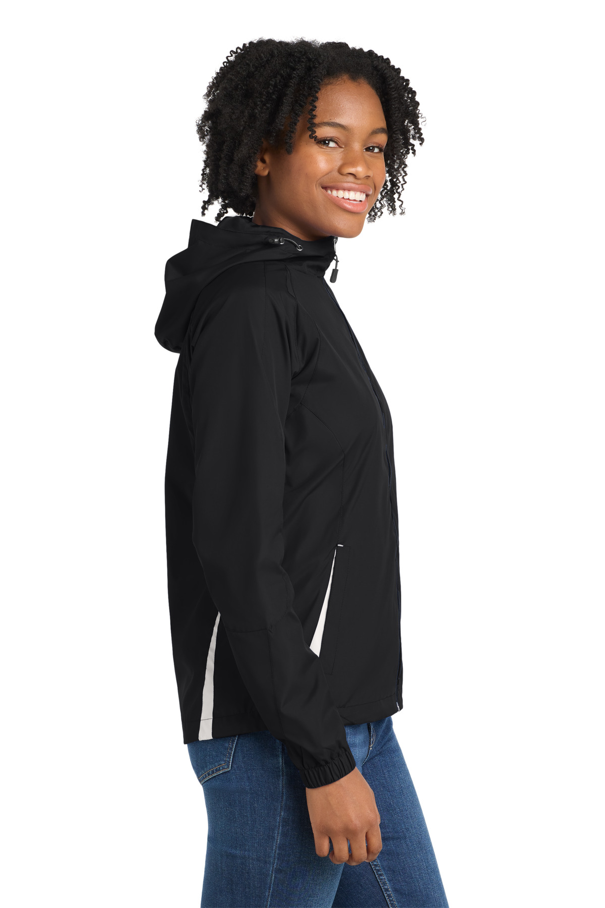 Sport-Tek Women's Colorblock Hooded Raglan Jacket. LST76 59