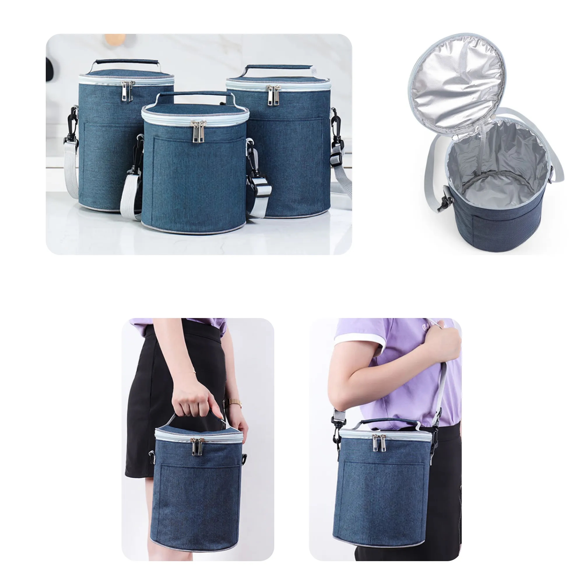 MOQ 50 PCS Cylindrical Insulation Handbag 3