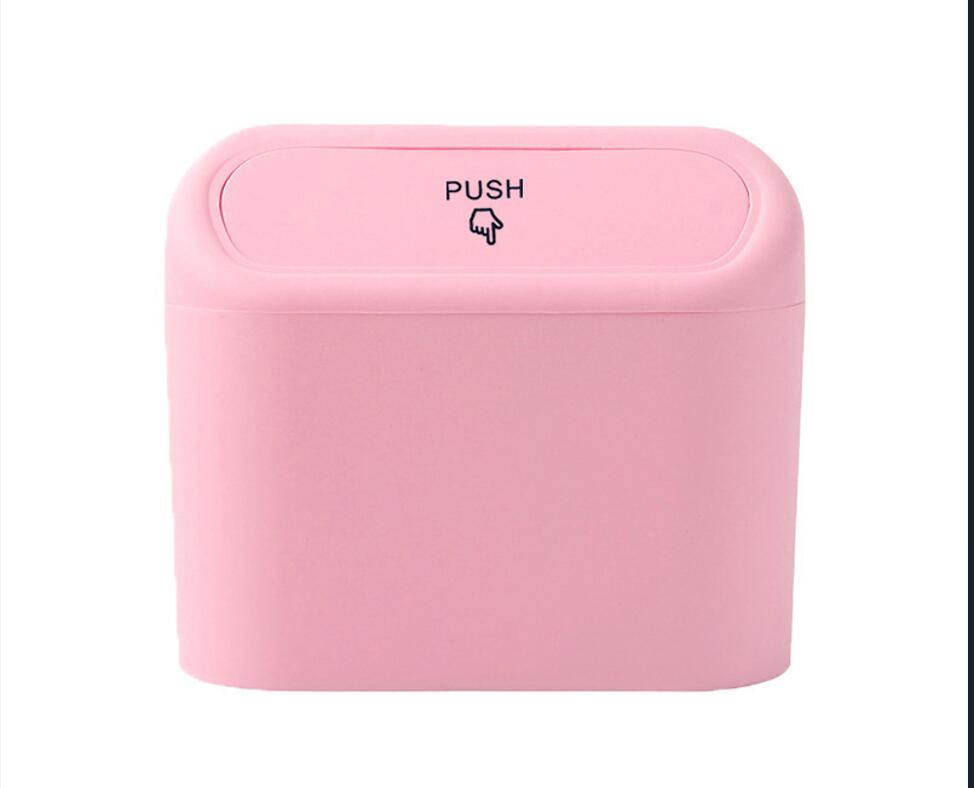 Mini Car Trash Can with Lid for Vehicle Home Office 5