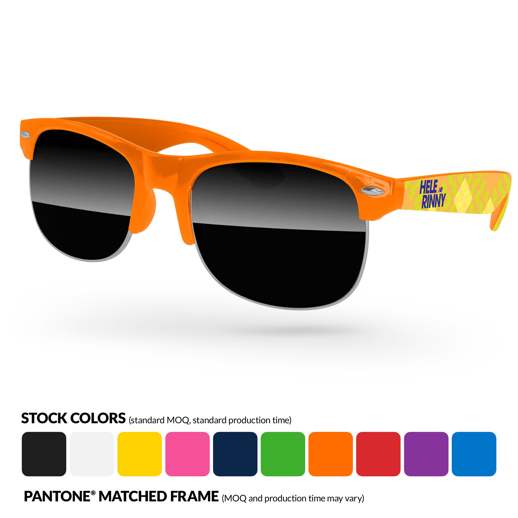 Club Sport Promotional Sunglasses w/ Arms Heat Transfer 7