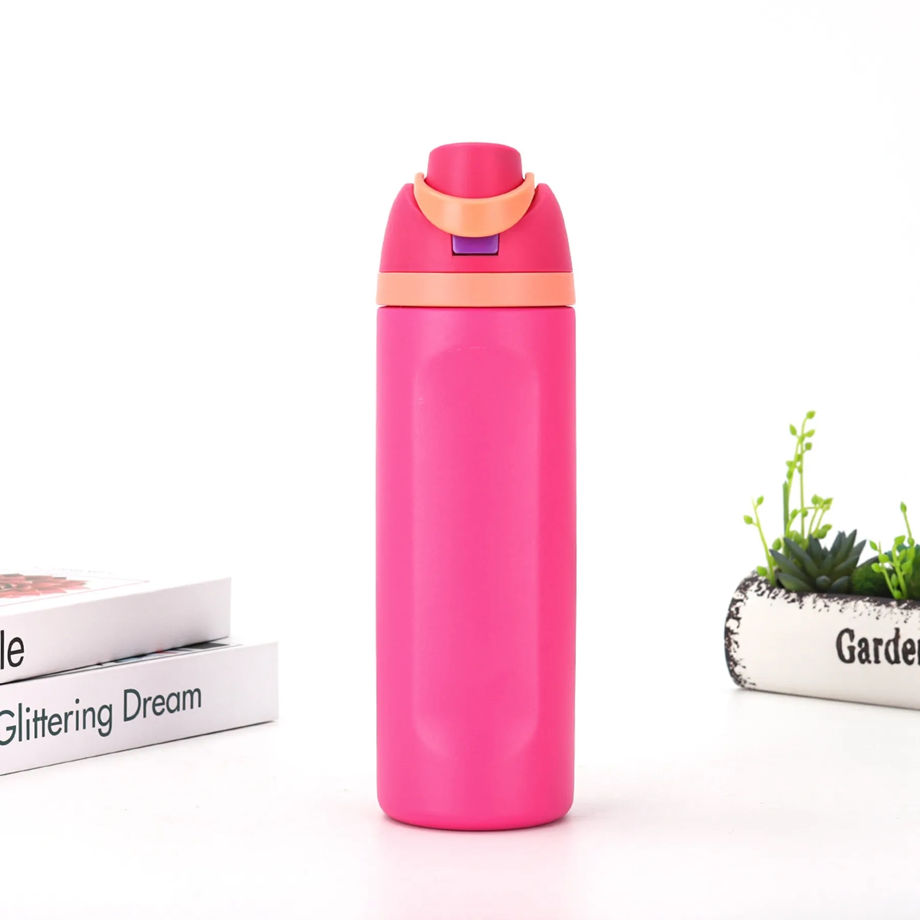 24 Oz. Leak Proof Spout Lid Water Bottle with Straw, custom water bottle with logo imprint 10
