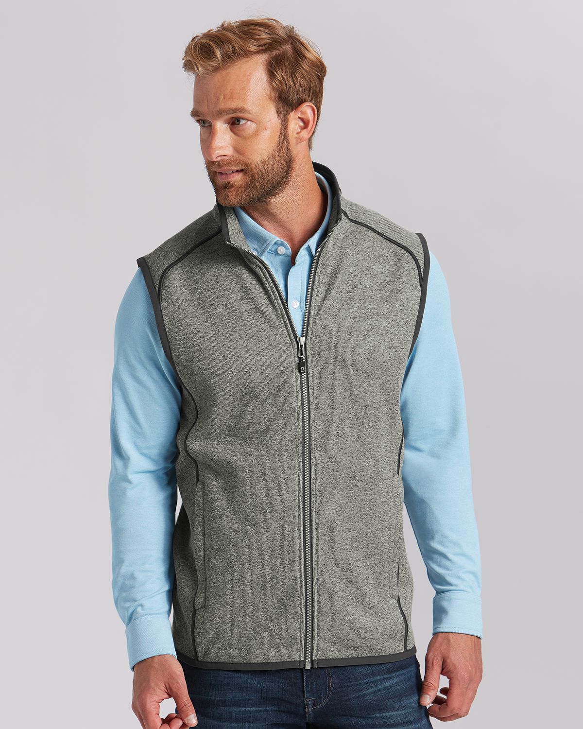 Cutter & Buck Mainsail Sweater-Knit Mens Full Zip Vest 44