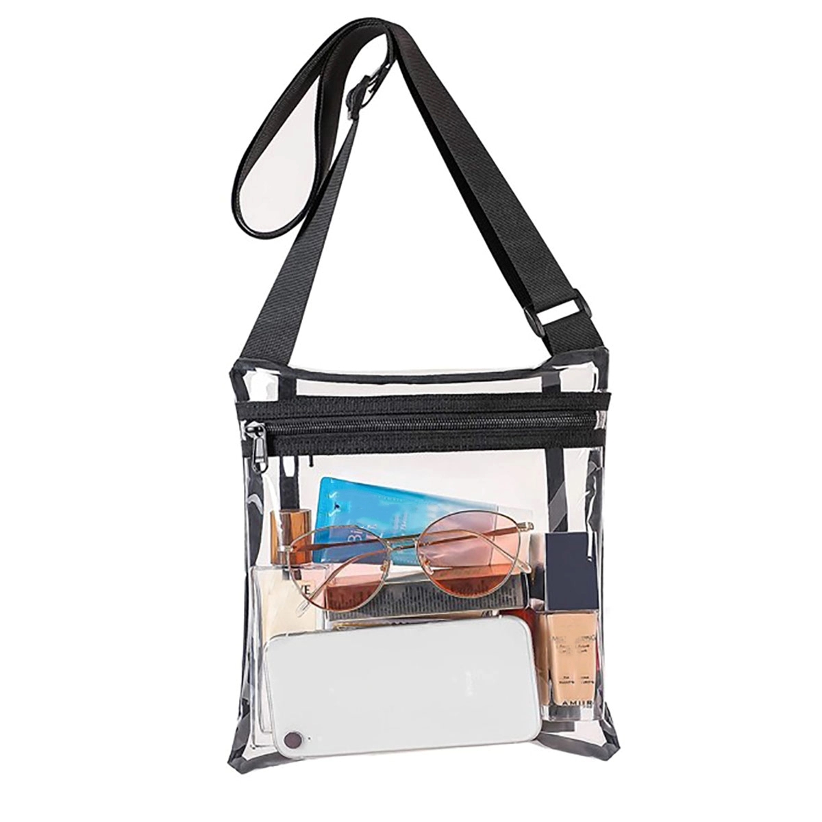 Zipper Crossbody Clear Bag With Inner Pocket 4