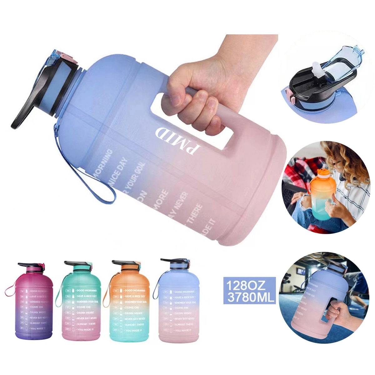Gallon Water Bottle With Time Marker 2