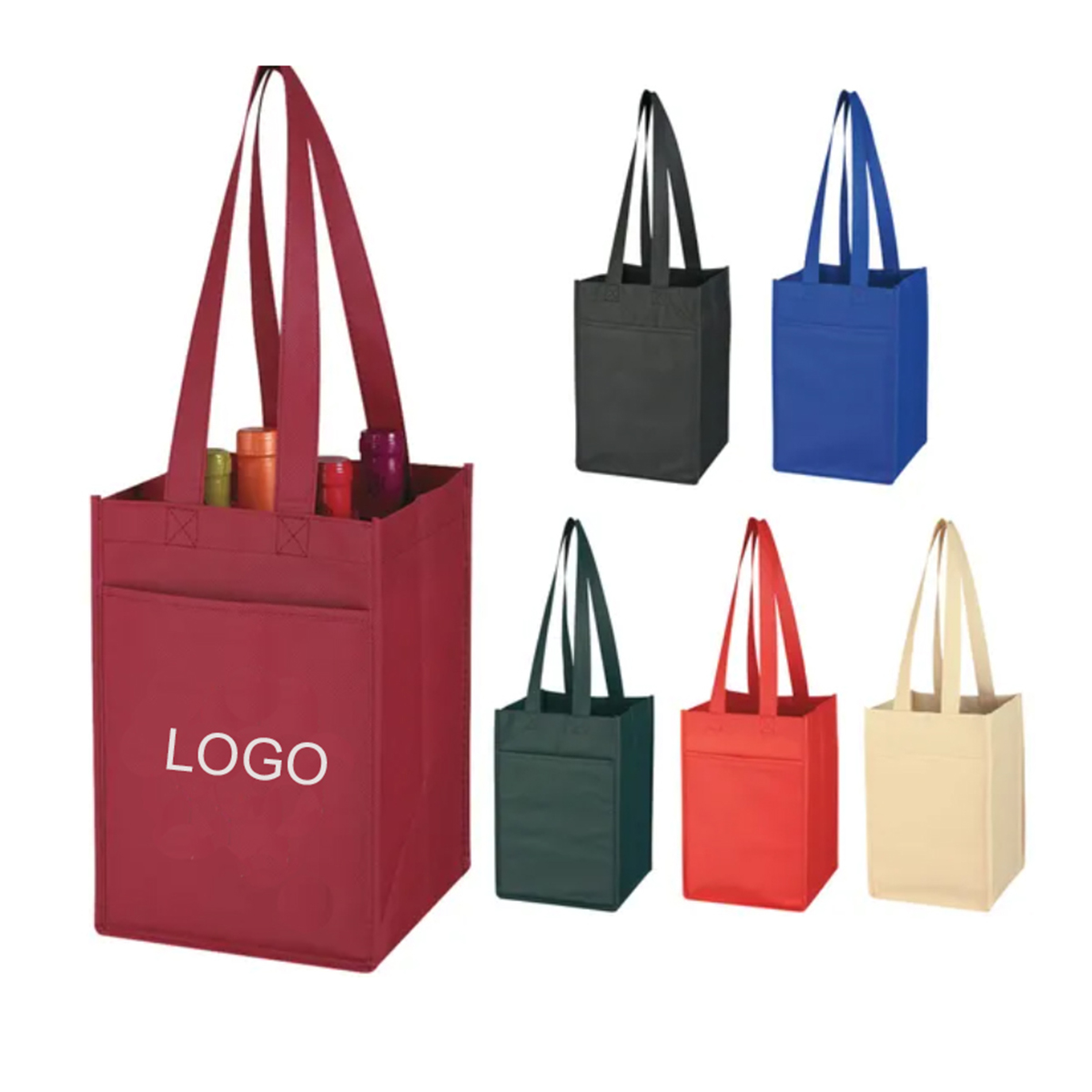 Non-Woven 4 Bottle Wine Tote 1