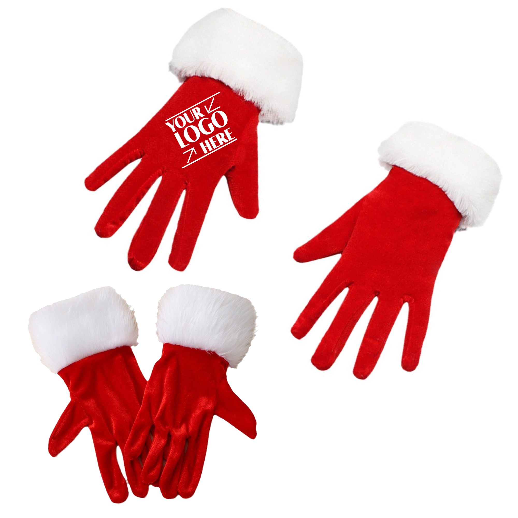 Polyester Plush Christmas Gloves 2
