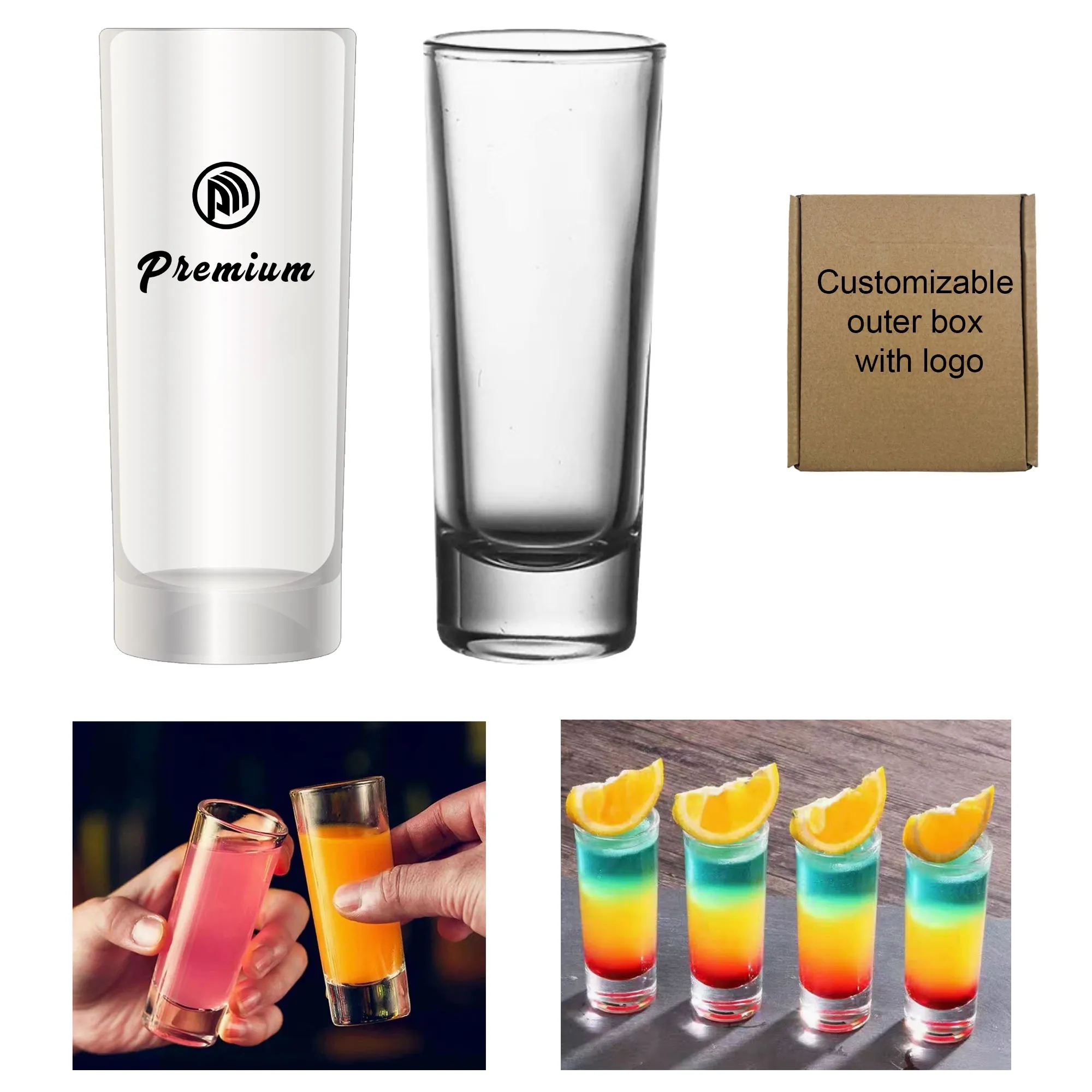 Full Color Tall 2 Oz. Shot Glasses