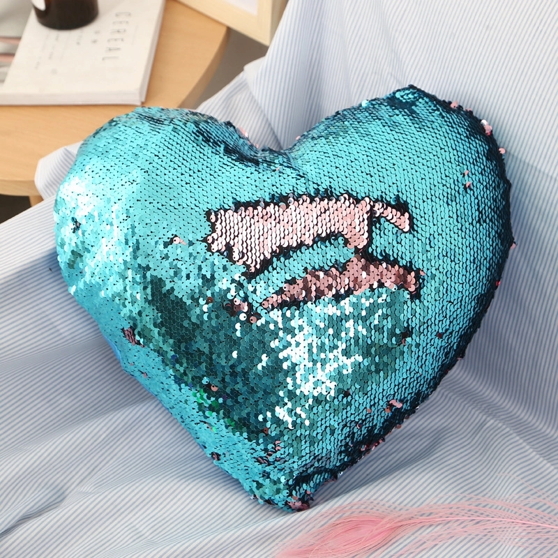 Throw Pillow with Insert Reversible Sequins 7