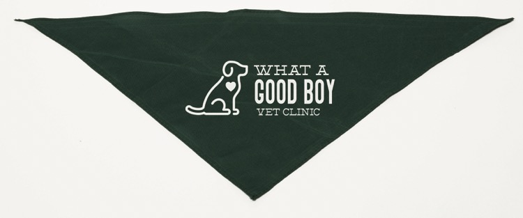 Personalized Small Dark Green Triangle Pet Bandana