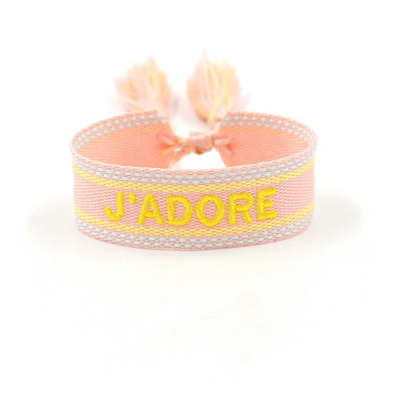 Embroidery Bracelet Woven Wristband With Tassels 2
