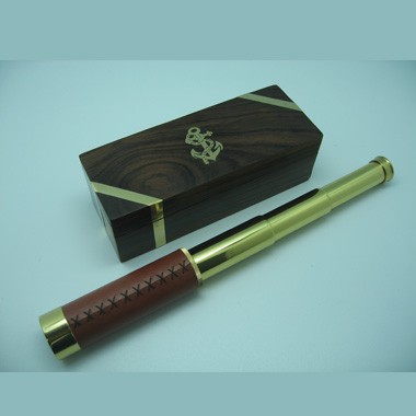 4 Sec Brass telescope in Solid Ebony Wood Box 2