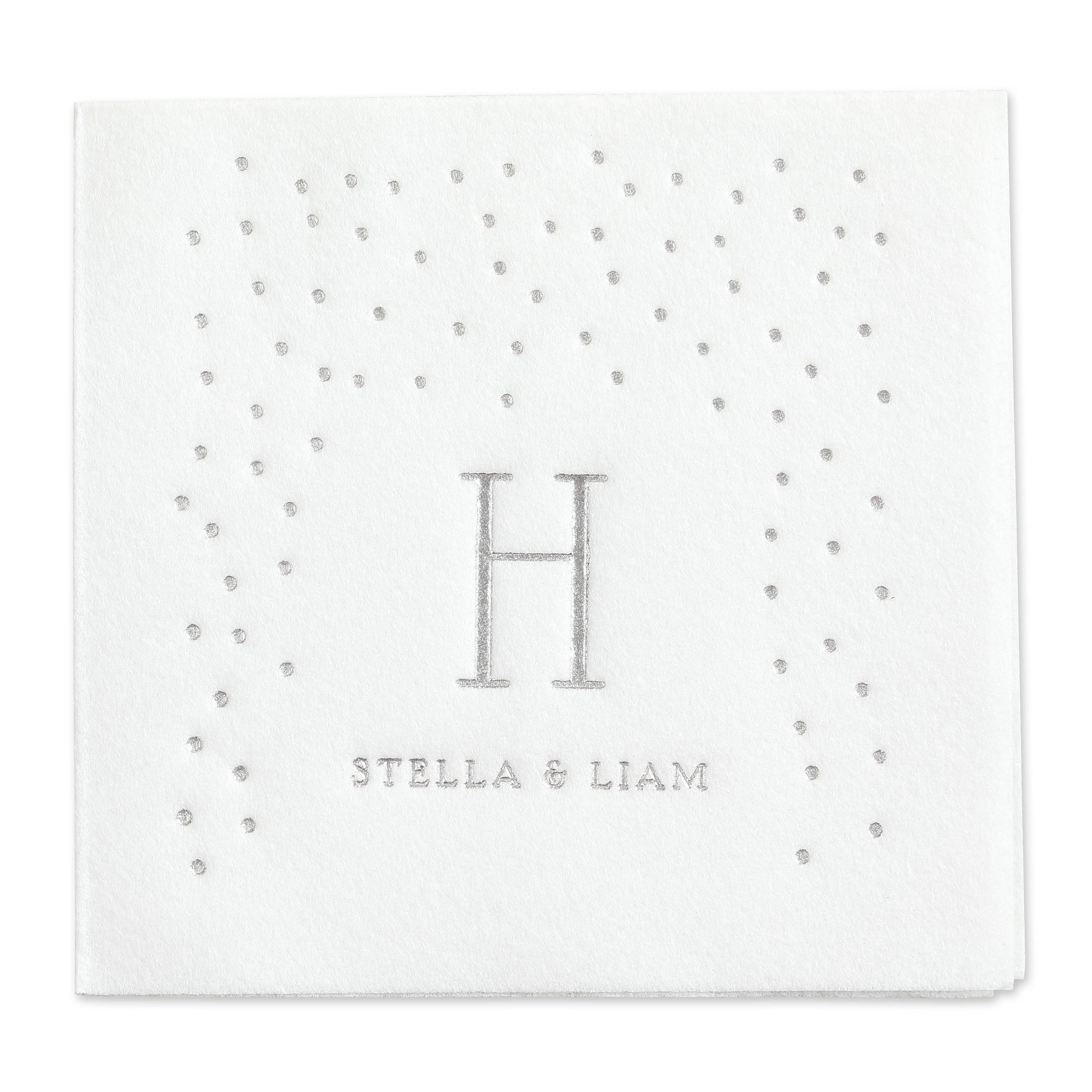 Simply Dots Premium Beverage Napkin w/uncoined Edge (White) 2
