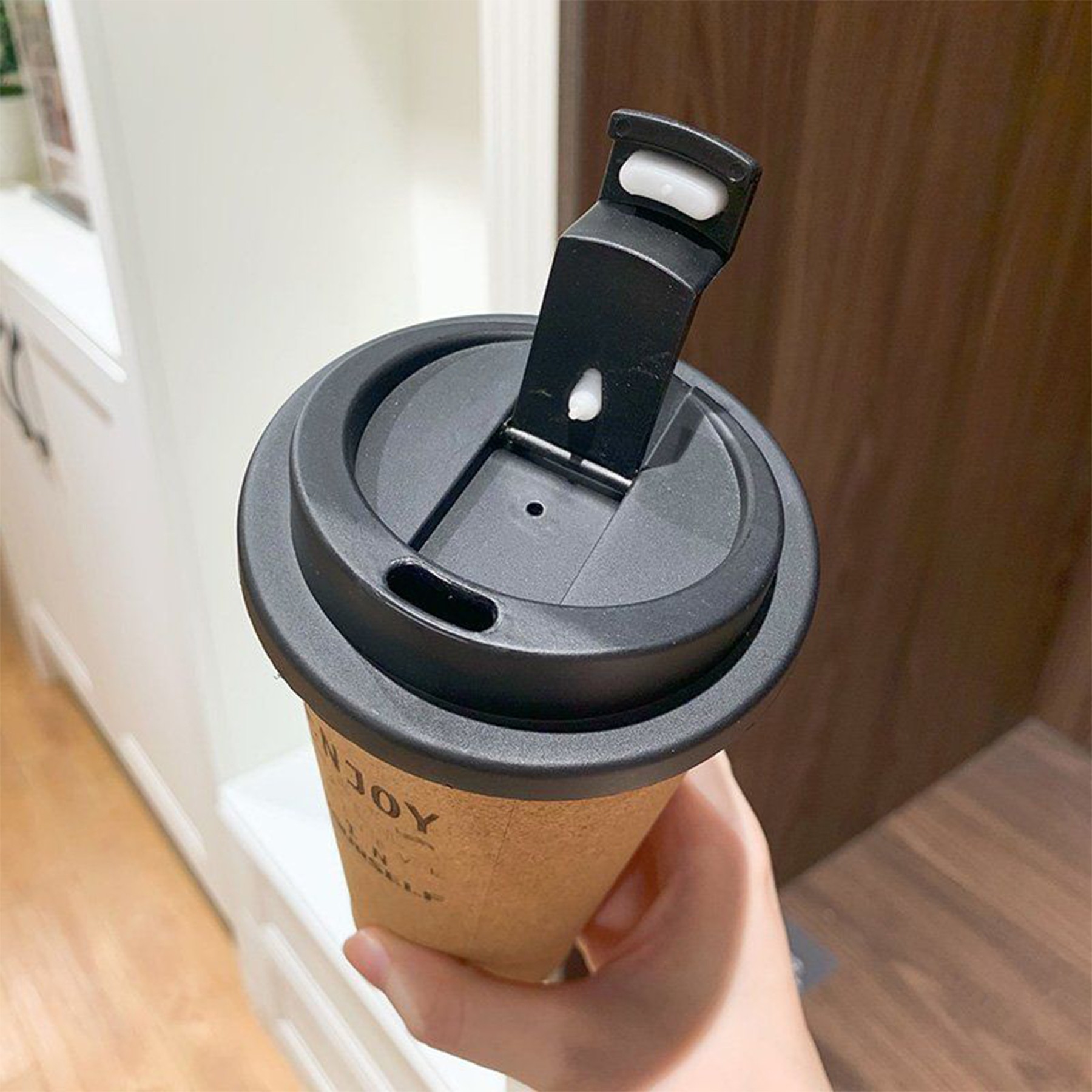 13.5 Oz. Cork Coffee Mug W/Lid 4
