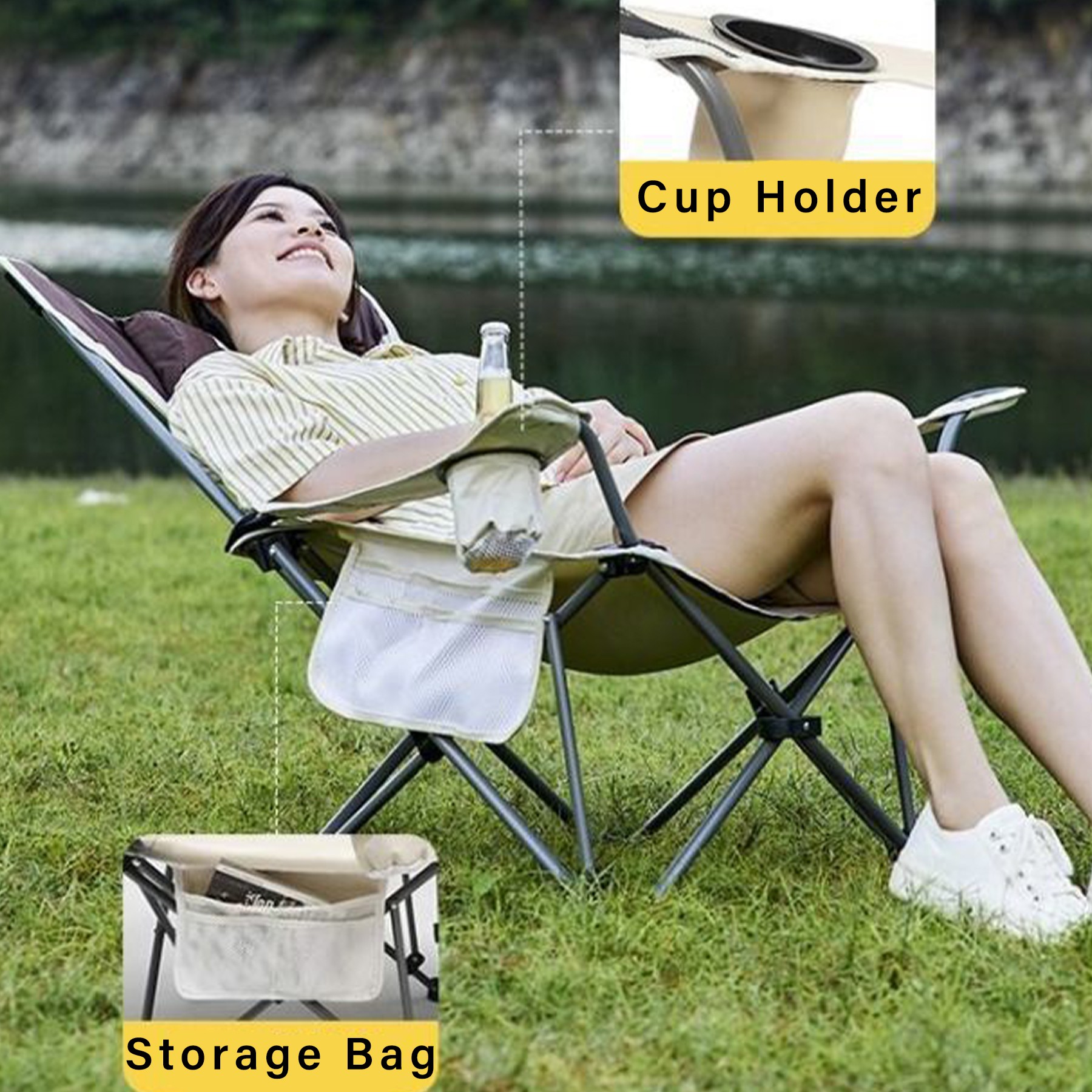 Outdoor Camping Fishing Office Rest Lounge Chair With Bag 2