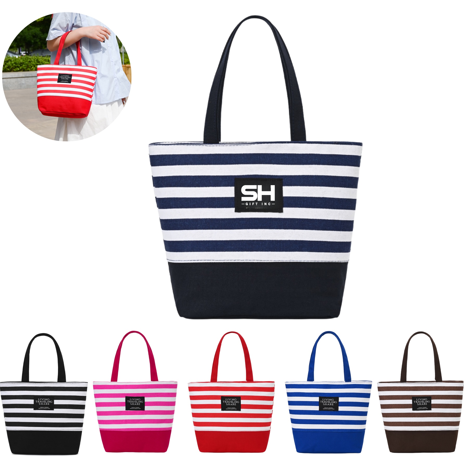 Striper Mariner Tote Bags 3