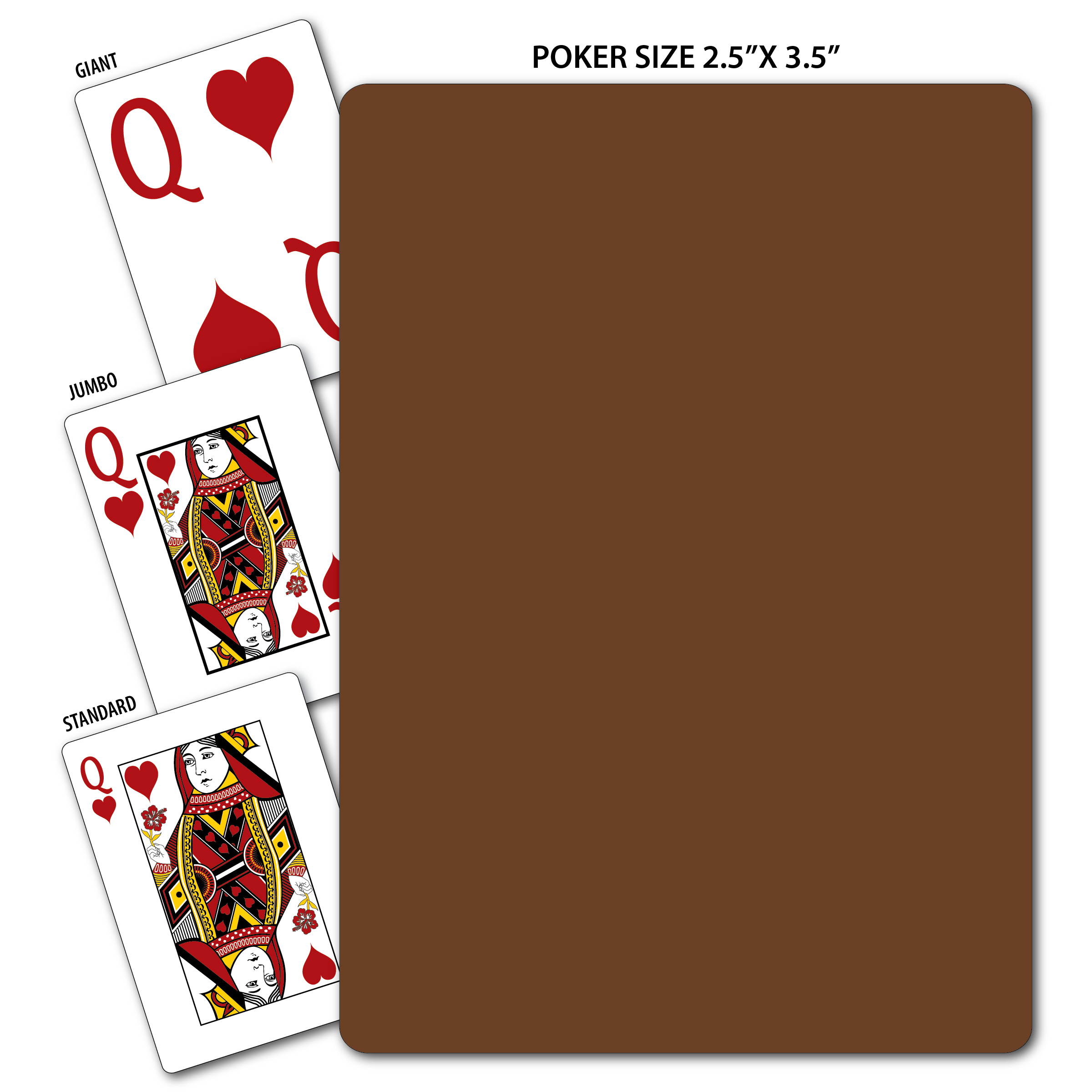Solid Back Brown Poker Size Playing Cards 2