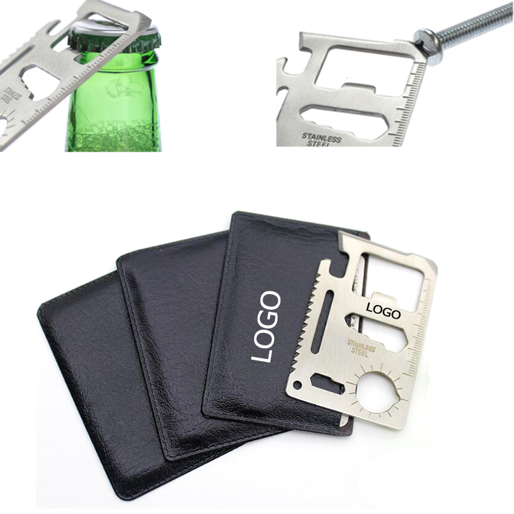 11 in 1 Function Stainless Steel Credit Card-Sized Survival Pocket Tool 2
