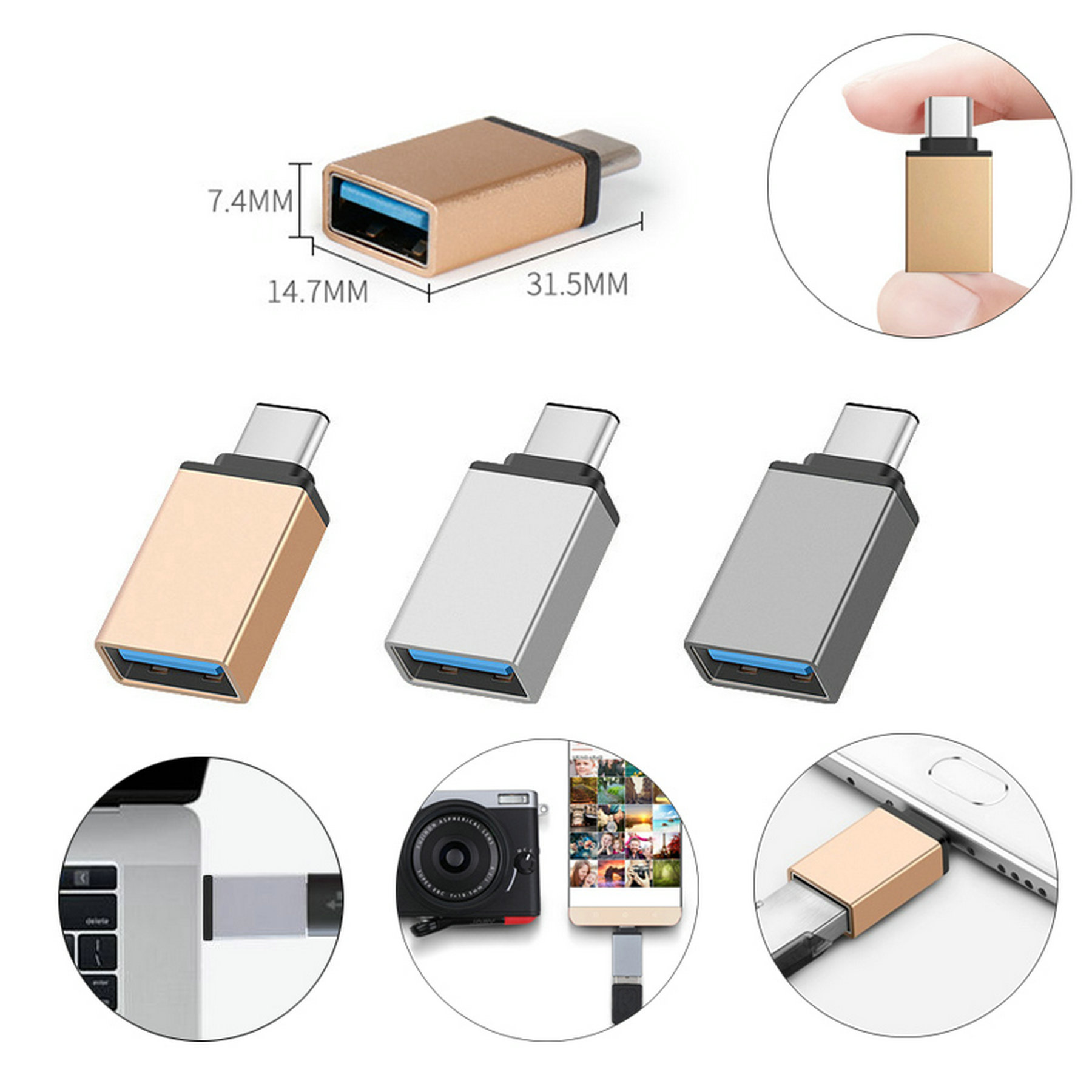 Cell Phone Type-C OTG To USB 3.0 Adapter 2