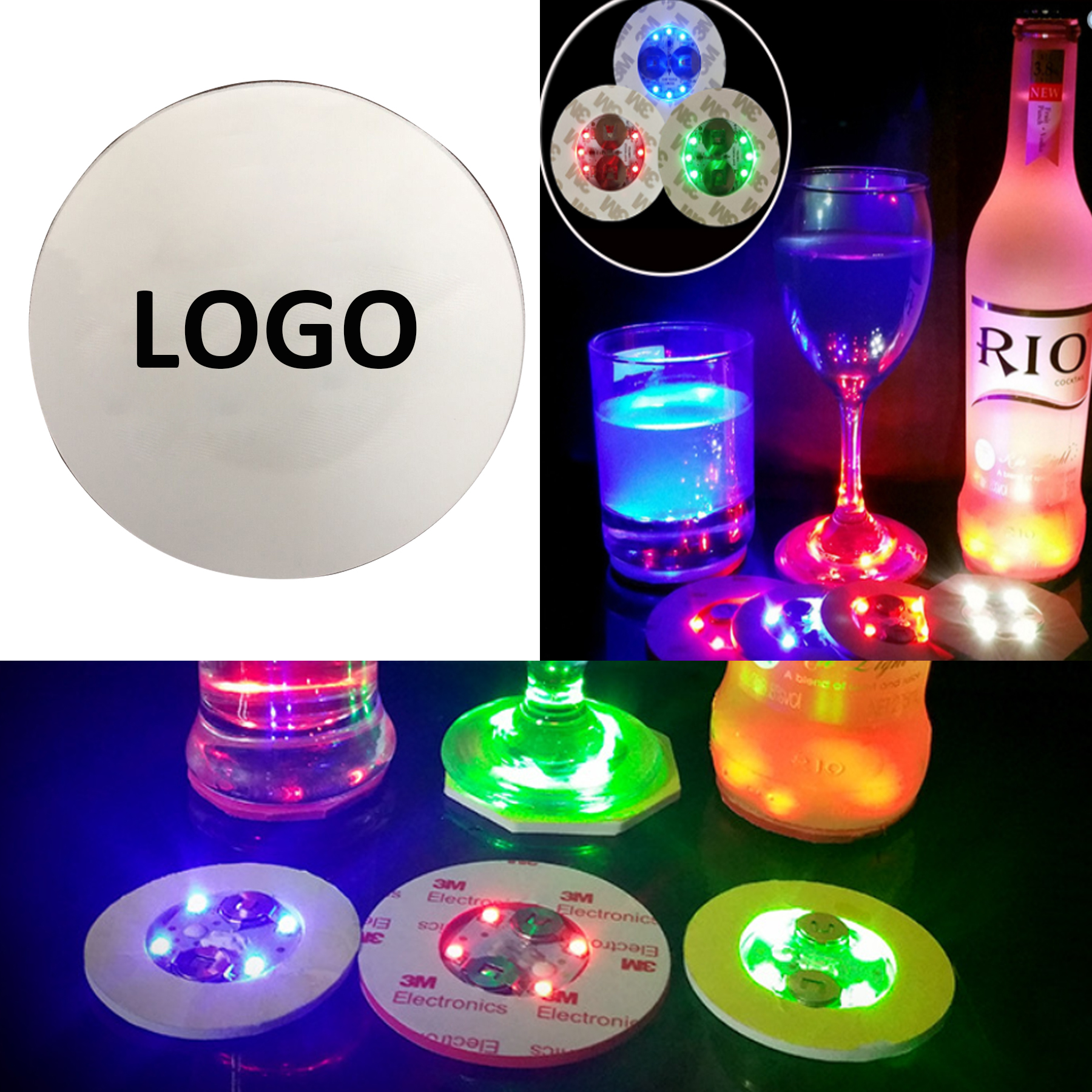 Led Bottle Sticker Coaster 2