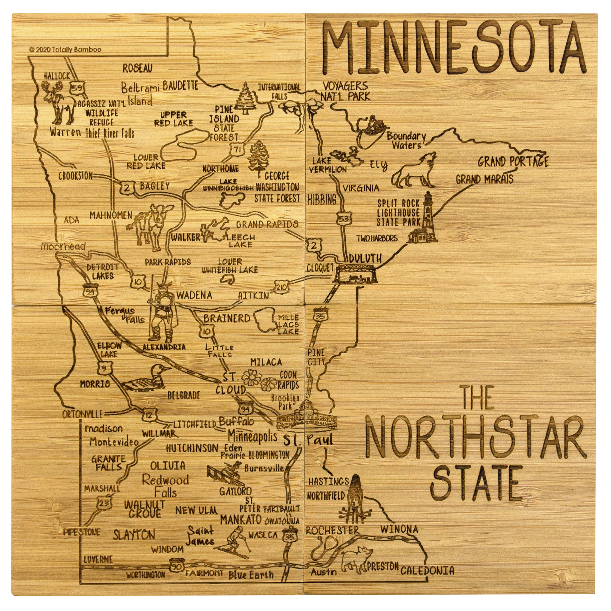 Minnesota Puzzle Coaster Set 2