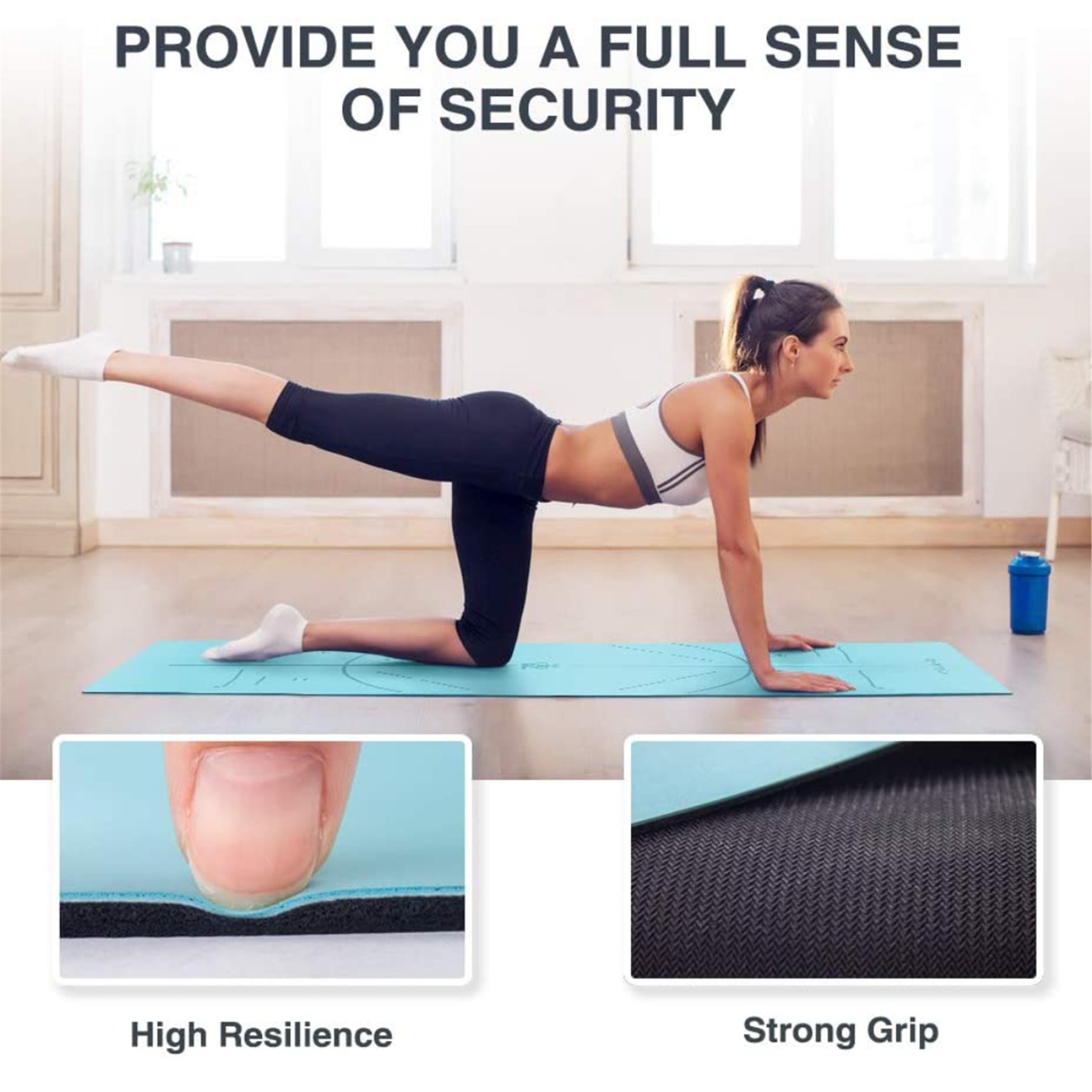 Natural Nubber Yoga Mat With Carrier Bag 2