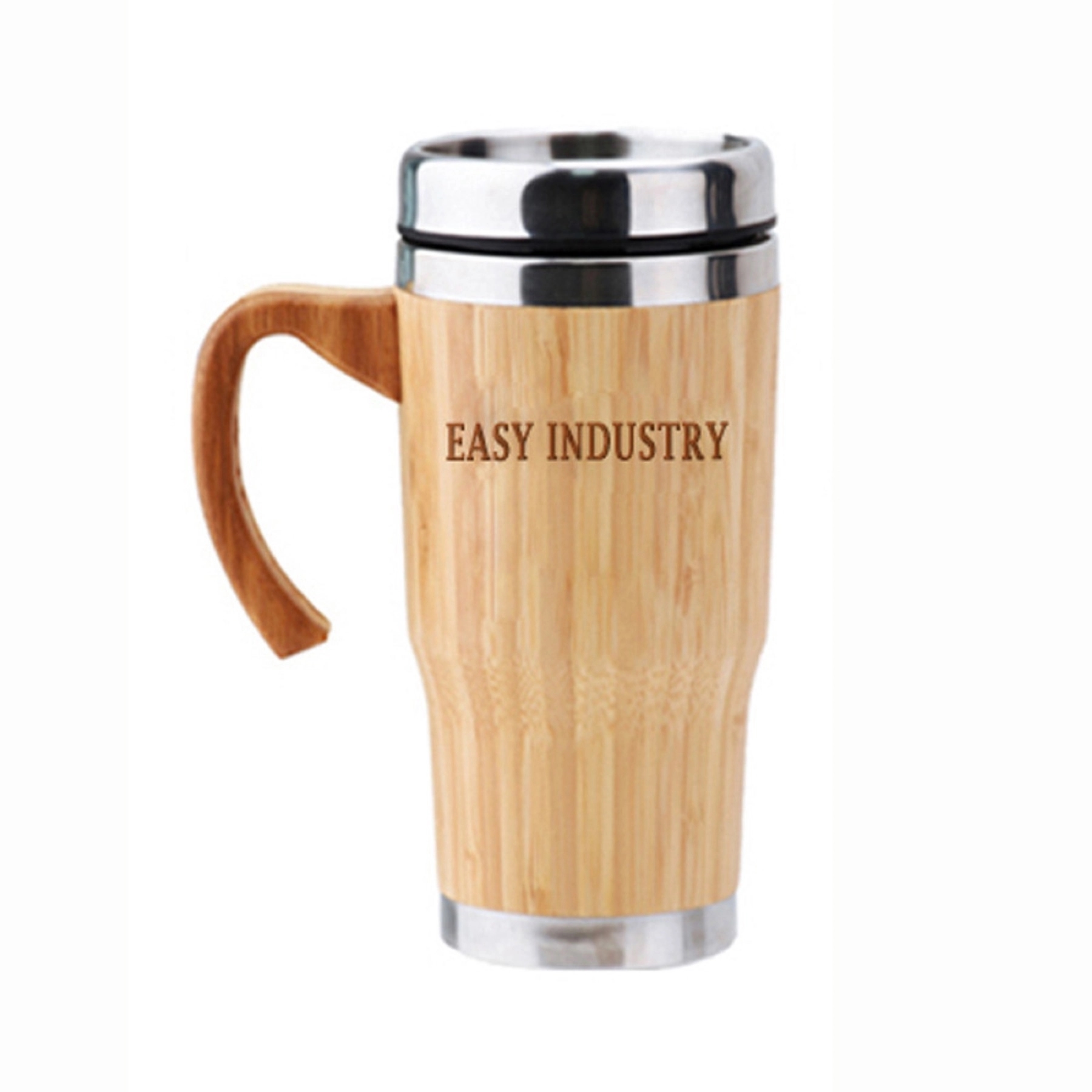 15 OZ Stainless Steel Bamboo Tumbler with Handle 6