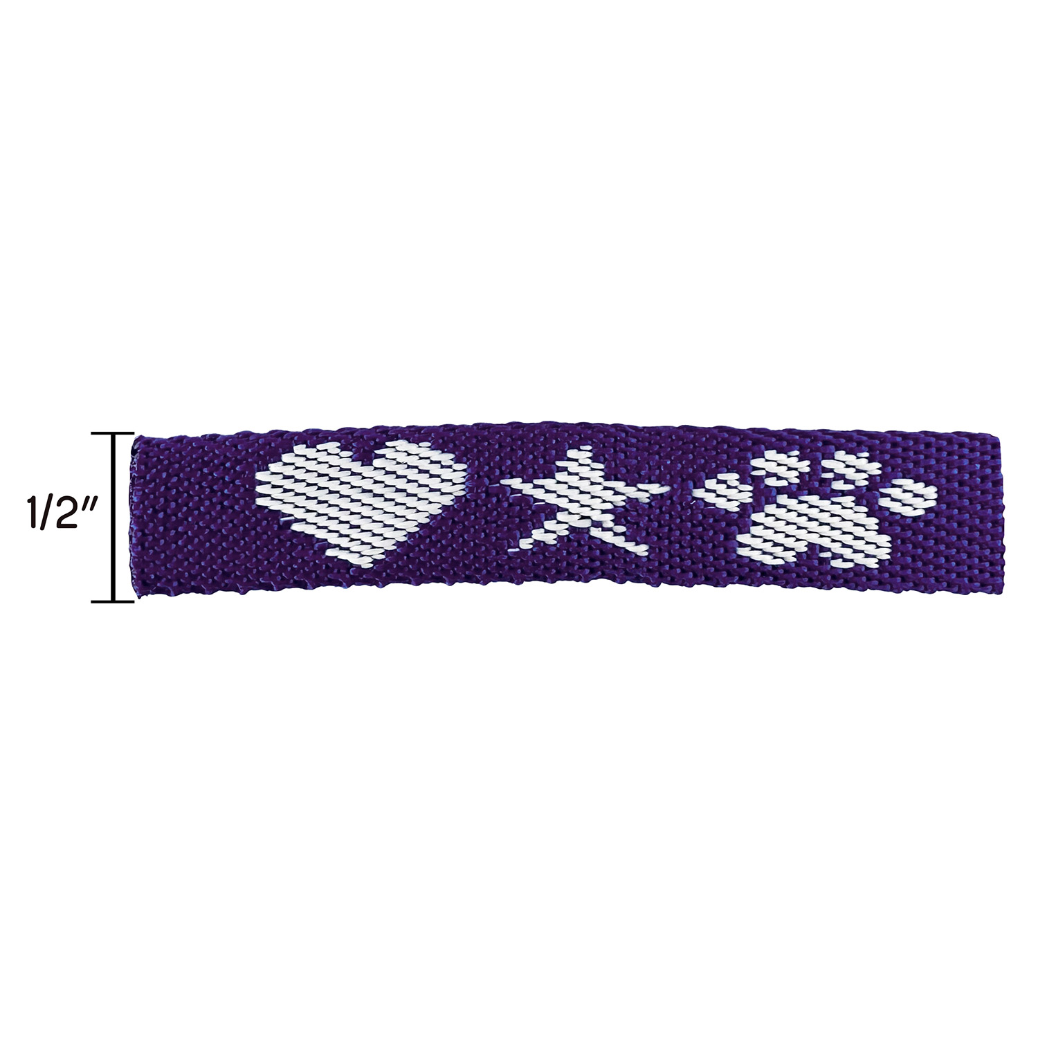 1/2" Woven Wristband w/ Clear Slide Closure - "Platinum" Weave 7