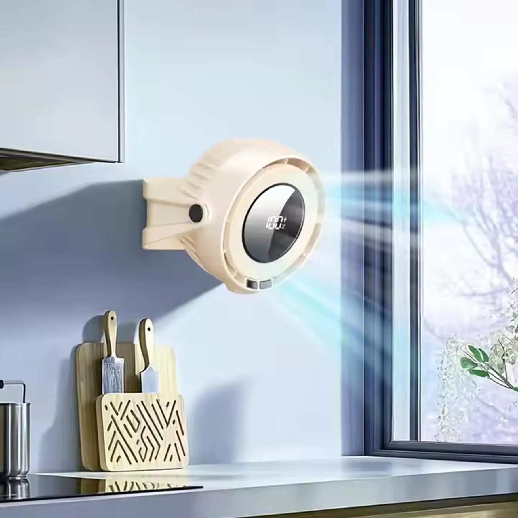 4000 mAh Rechargeable 100 Gears Table Fan with LED Display 7
