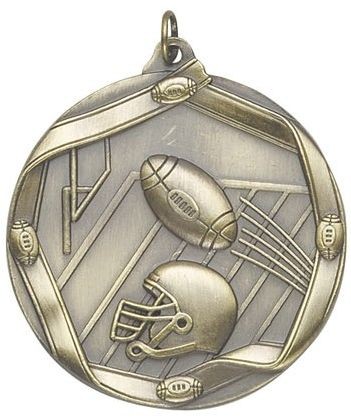 Football Die Cast Medal, 2 1/4" 2