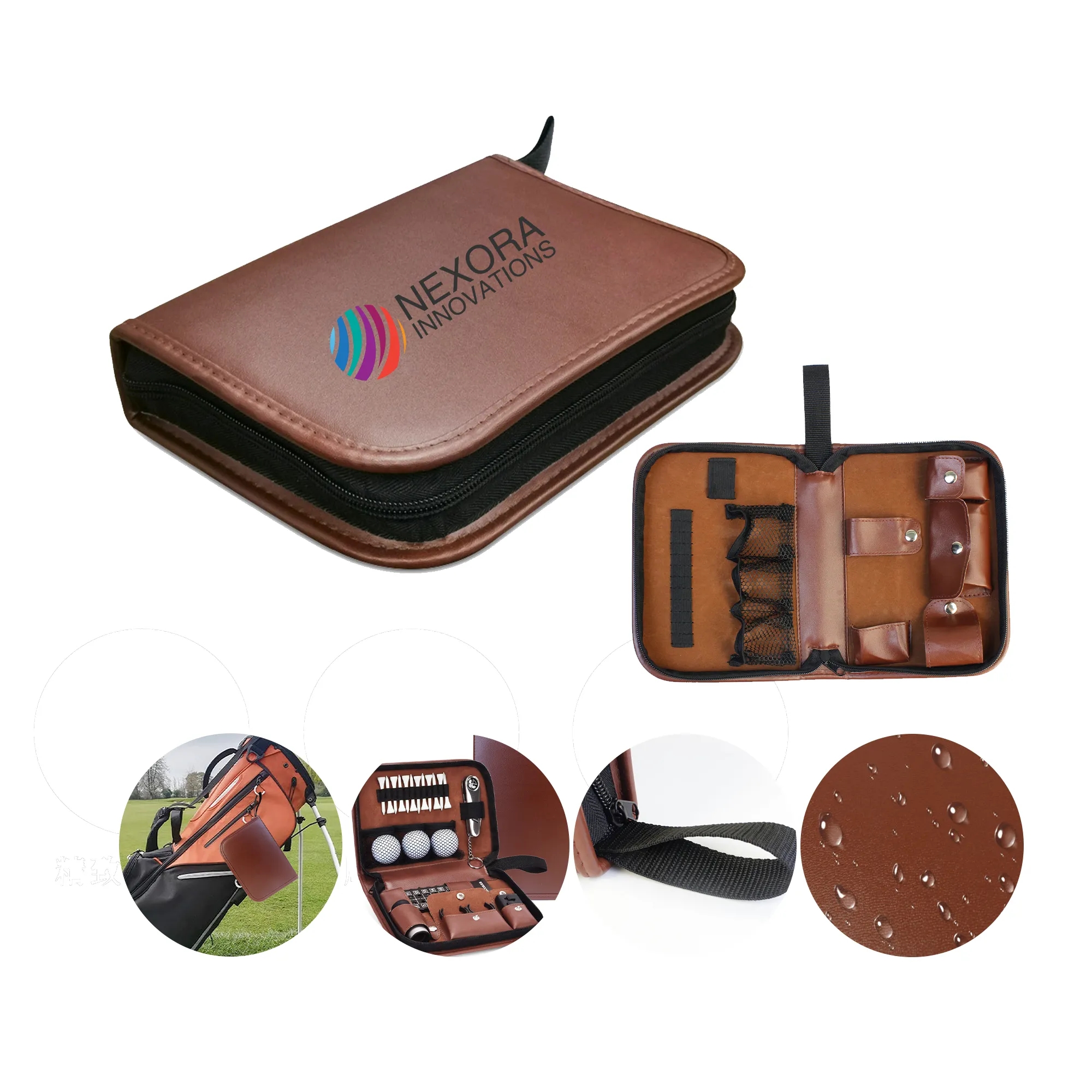 MOQ 25 PU Leather Golf Accessories Bag 3
